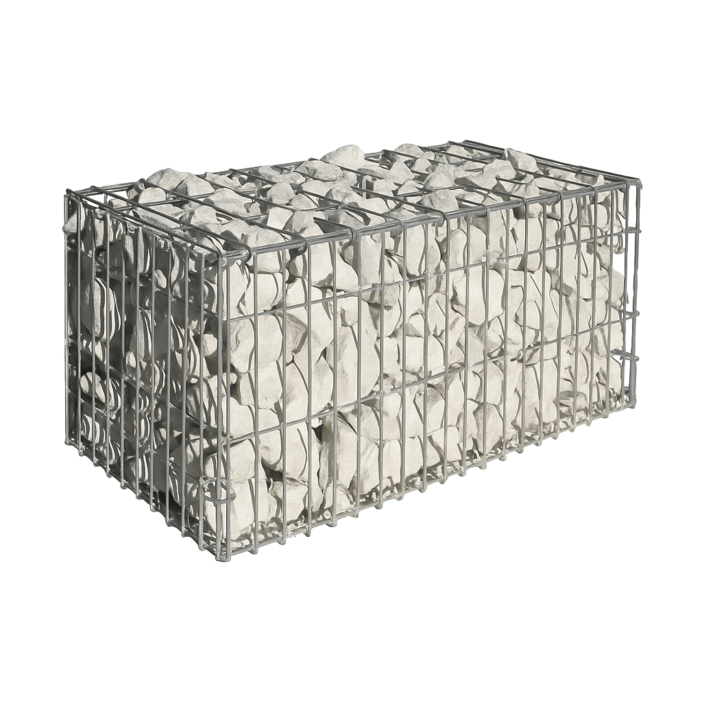 Gabions remplis vibrés